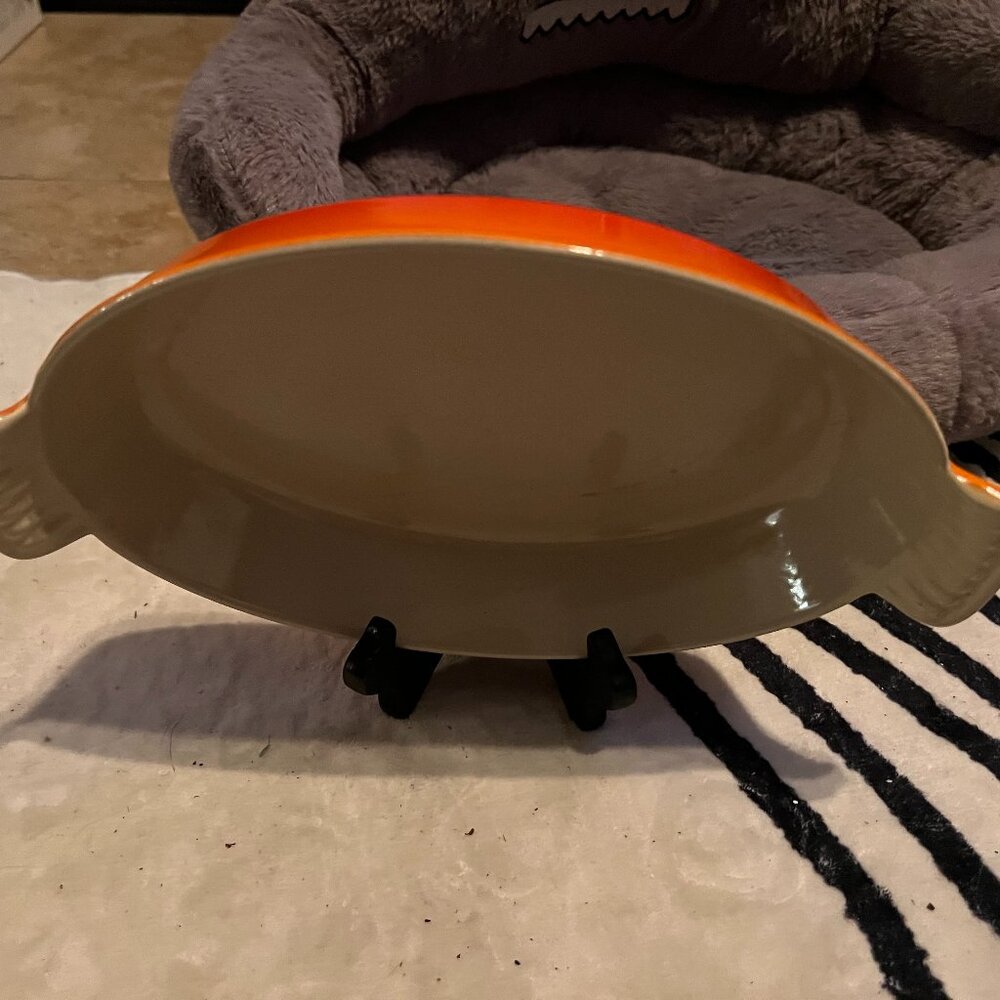 Le Creuset Round Orange Enameled Cast Iron AuGratin Baking Dish pre-owned